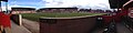 Panoramic view of St James Park, Exeter from the home dugout.