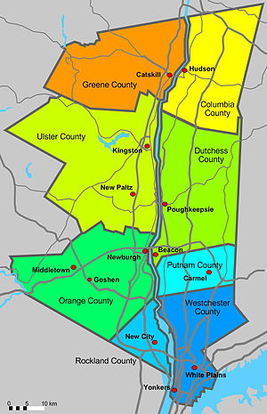 De 8 provincies in de Hudson Valley