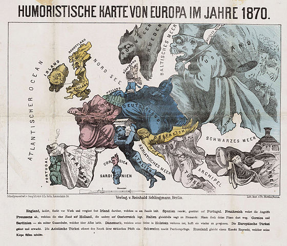 karte europa 1870 File Humoristische Karte Europa 1870 Jpg Wikimedia Commons karte europa 1870