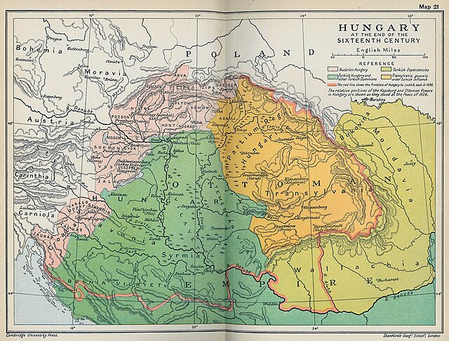 Principality of Transylvania at the end of 16th century.