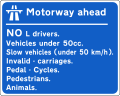 Sign F 331 Motorway Prohibitions (English)
