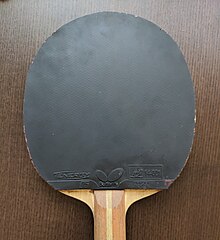 Tenergy 05, a popular brand of inverted rubber Inverted table tennis rubber.jpg