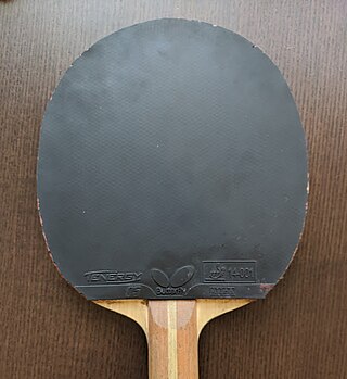 <span class="mw-page-title-main">Table tennis rubber</span> Rubber used as covering on a table tennis racket