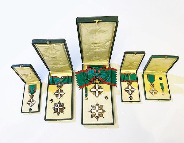 Five grades of the Order.