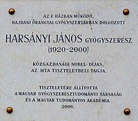 János Harsányi plaque Budapest14.jpg