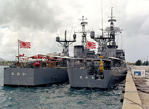 JS Tokachi (DE-218) and JS Ōi (DE-214) in Apra Harbor, -1 Apr. 1984 b.jpg