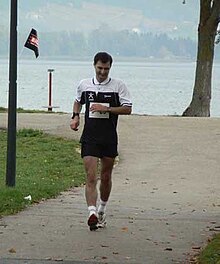 John Constandinou nearing the end of the Swiss National 50km Championships 2006 JohnConstandinou.jpg