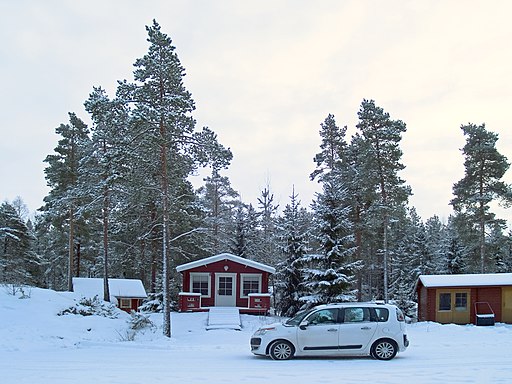 Kalliojärvi holiday village in winter, Isokyrö, Finland