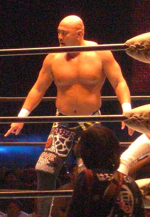 Keiji Muto in 2008 during the Pro Wrestling Love era. This was also his main attire in the era's early days.