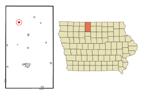 Kossuth County Iowa Incorporated and Unincorporated areas Swea City Highlighted.svg