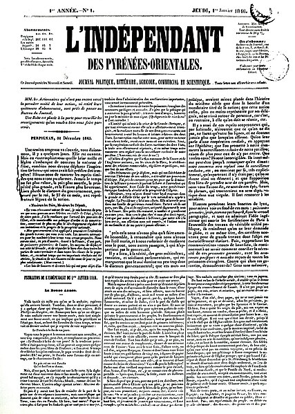 File:L'Indépendant - Numéro 1 en 1846.jpg