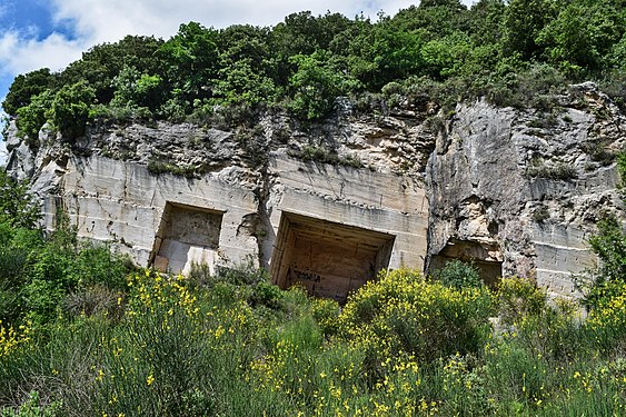 Abandoned quarry under the Bric del Frate peak, Liguria, Italy