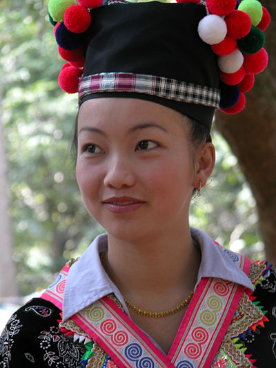 In Luang Prabang, a young woman at the time of a Hmong Meeting Festival.