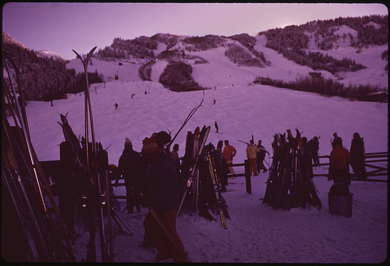 File:Last Run of the Day on Ajax Mountain. Failing Light and Flagging Limbs Call for Extra Care Now 01-1974 (3952959609).jpg