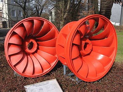 Rotors of a Francis turbine from the Sose Dam power station Laufrad-Soesetalsperre.jpg