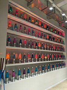 A wall of lava lamps at the offices of Cloudflare Lava lamp wall at Cloudflare office -2.jpg