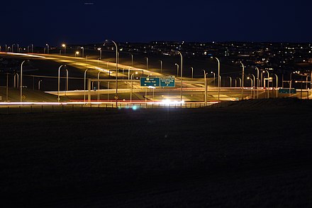 Beddington Trail crossing over Stoney Trail looking east.