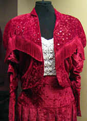 A costume Lisa Brokop wore for the 1993 movie 'Harmony Cats' (Surrey Museum) Lisa Brokop 1.jpg