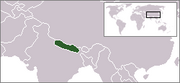Localização do Nepal.
