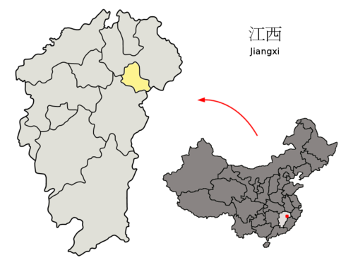 Location of Yingtan City jurisdiction in Jiangxi