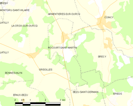 Mapa obce Rocourt-Saint-Martin