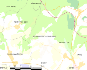 Poziția localității Escombres-et-le-Chesnois