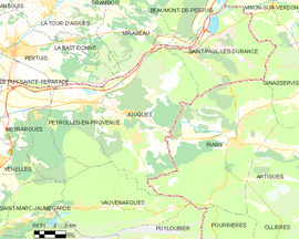Mapa obce Jouques