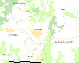 Mapa obce Le Rouget