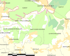 Mapa obce Saint-Didier-des-Bois