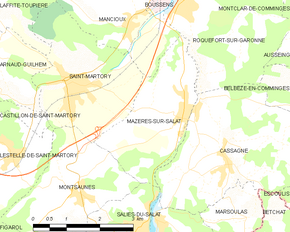Poziția localității Mazères-sur-Salat