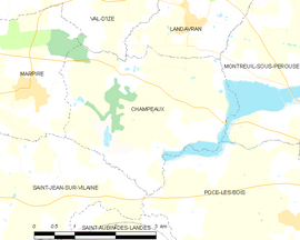 Mapa obce Champeaux
