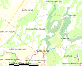Mapa obce Saint-André-en-Royans