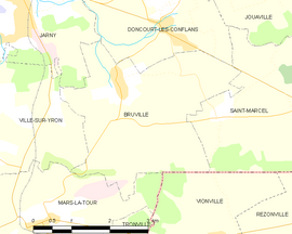 Mapa obce Bruville