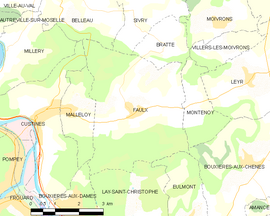 Mapa obce Faulx