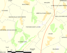 Mapa obce Fontaine-Saint-Lucien