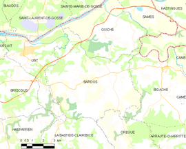 Mapa obce Bardos