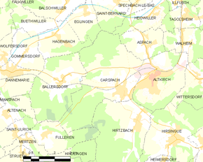 Poziția localității Carspach