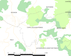 Mapa obce Curtil-sous-Buffières
