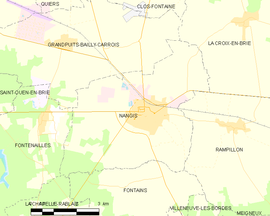 Mapa obce Nangis