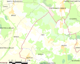 Mapa obce Saix