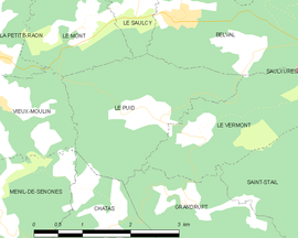 Mapa obce Le Puid