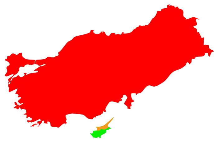 .mw-parser-output .legend{page-break-inside:avoid;break-inside:avoid-column}.mw-parser-output .legend-color{display:inline-block;min-width:1.25em;height:1.25em;line-height:1.25;margin:1px 0;text-align:center;border:1px solid black;background-color:transparent;color:black}.mw-parser-output .legend-text{}  Turkey   Northern Cyprus   Cyprus