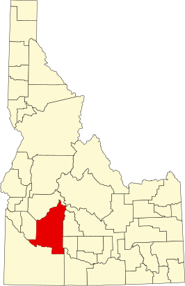 Locatie van Elmore County in Idaho