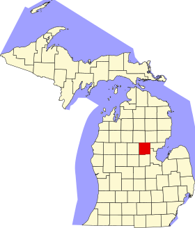 Map of Michigan highlighting Gladwin County.svg