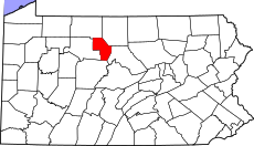 Map of Pennsylvania highlighting Cameron County.svg