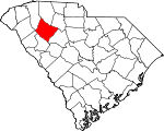 Округ Лоренс на карте штата.