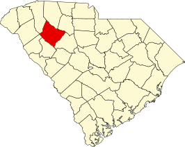 Locatie van Laurens County in South Carolina