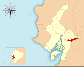 Locatie van het kanton El Triunfo