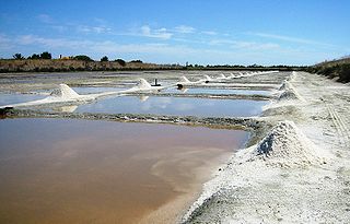 Salt evaporation pond