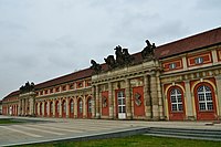 The 17th century court stables of Frederick the Great that were used extensively by Chi-Stelle during most of World War II Marstall, Baroque 17th cent. court stables, Potsdam (2) (39495728624).jpg